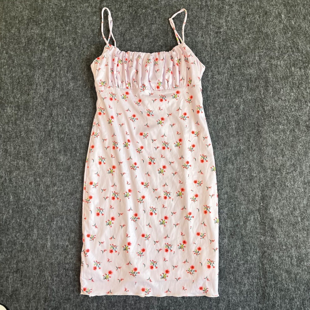 NWT Princess Polly Purple Vacation Floral Ribbed Hale Dress Sz 6